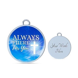 Always There For You Personalized Engraved Silver Circle Bangle Bracelet Custo